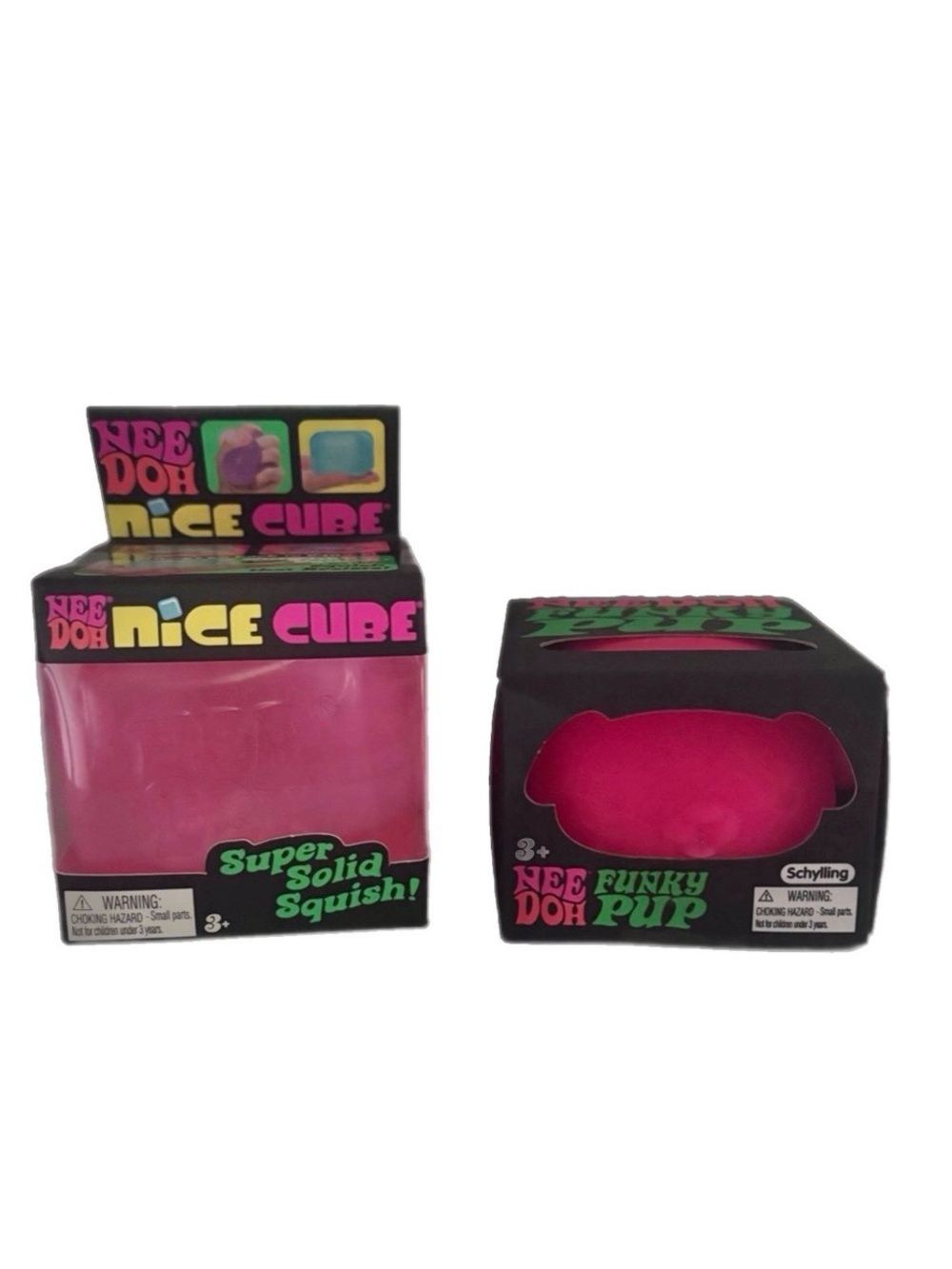 NeeDoh Pink Nice Cube & Funky Pup Sensory Bundle